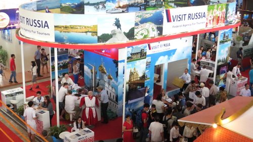 Gian hàng của Tổng cục Du lịch Nga “Visit Russia” là một trong 10 gian hàng quy mô và ấn tượng nhất VITM 2016